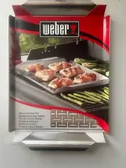 Weber 6435 Deluxe Stainless Steel BBQ Grilling Pan New