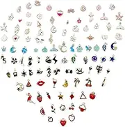 100Pcs Charms, Charms for Jewelry Making, Assorted Wholesale Mixed Color, for DIY Necklace Bracelet Jewelry Making and Crafting