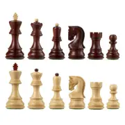 Bobby Fischer Zagreb Chess Pieces, Redwood and Boxwood