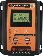 KIMISS MPPT Solarregler / 24V LCD Display Solar Laderegler mit Dual USB Port Automatische Identifizierung Systemspannung(30A) mppt