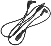 2x3 Pin Elbow Power Adapter Cable Power Connector for Guitar Effect Connector, Black, 2 Pcs