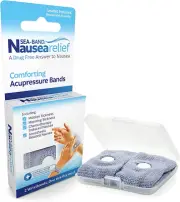 Anti-Nausea Acupressure Wristband for Motion & Morning Sickness, 1 Pair, Gray