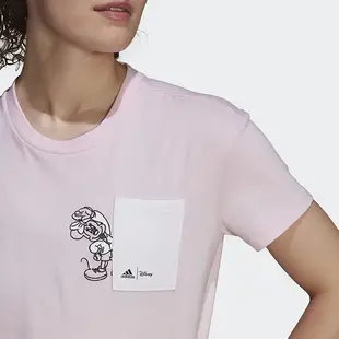 Adidas 女W DISNEY 米妮短袖上衣 L 粉紅色