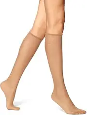 [No Nonsense] Women's Sheer Knee High Value Pack with Comfort Top