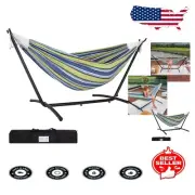 Portable Double Hammock with 450 lb Steel Stand - Ideal for Backyard Bliss