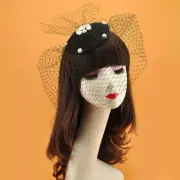 Fascinators Hat Hair Clip Pillbox Hat Crystal Hat Wedding Headdress