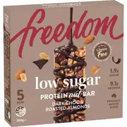 Freedom Low Sugar Protein Nut Bar Dark Choc & Roasted Almonds 5 pack