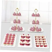 5 Pcs Dessert Table Display Set - 2 X Cupcake Stand Holder/Cup Wave Square