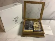 BRENTWOOD WOOD CHESS & CHECKERS SET OAK STORAGE~ NEW