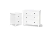 White Bedside Table Chest of Drawer Set Nightstand Lamp Side Dresser Tallboy New