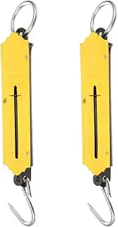 [JOINPAYA] 2pcs Portable Scale Hook Handheld Spring Scale Hanging Scale for Produce Hand Held Scale Industrial Hanging Scale Hand Spring Weighing Scale Hanging Hardware Scale Yellow Iron