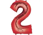 SuperShape Red Numeral 2. L34 Balloon