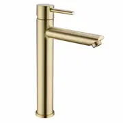 Kitchen basin mixer tap tall brushed brass