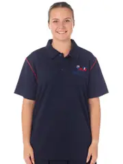 Snr SS Navy Sports Polo With Emb