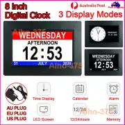 8 Inch Digital Alarm Clock Dementia Day Clock LCD Display Medicine Time Reminder