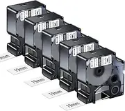 KCMYTONER Compatible for DYMO 18489 Flexible Nylon Label Tapes Black on White 3/4" x 11.5' (19mm x 3.5m) Work with Rhino 4200 5000 5200 6000 Industrial Label Makers, (5-Pack)