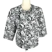 NEW Chico's Tropical Graphic Black & White Pattern Jacket Chico's Size 2 or L