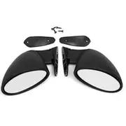 California Style Left & Right Car Classic Retro Door Wing Side Mirror Rearview Vintage Universal Bl-Good Black