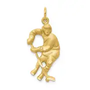 10K Yellow Gold Hockey Player Charm