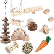 11 PCS Hamster Chewing Toy, Rabbit Teething Ball Suitable for Small Hamsters Rabbit Guinea Pigs