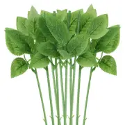 20 Pcs Floral Wire Stem with Leaves Artificial Plastic Rose Floral Wire Stems