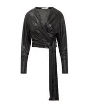 Iro Ojalie Long-Sleeve Top FR36 BLACK LUREX