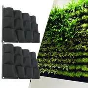 2PCS Pocket Planting Bag Hanging Wall Vertical Planter Flower Herb Garden