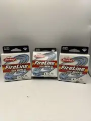 (3) Berkley Fireline Micro Ice Fishing Braid Line 8lb 50 Yards Clear ~ NEW