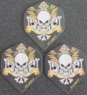 5 Packets of Brand New Ruthless Invincible Darts Flights - Black Skull