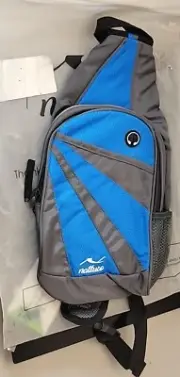 Waterproof Sling Bag Chest Cross Body Bag Single Shoulder Backpack Blue Grey