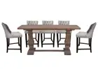 Vidal mango 9 piece pedestal dining set high table/8 high stool antique walnut