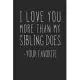 I Love You More Than My Sibling Does - Your Favorite: A Funny Parent Gift For An Anniversary, Birthday, Mother’’s Day, Or Father’’s Day From A Loving So