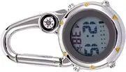 [Kisangel] Backpack Fob Glow Dark Carabiner Watch with Compass Multi-Function Clip for Outdoor Activities Hiking Camping Fishing Yellow