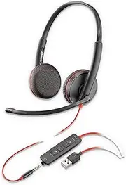 Plantronics - Blackwire 3225 USB-A Wired Headset - Dual-Ear (Stereo) with Boom Mic - Connect to PC/Mac via USB-A or Mobile/Tablet via 3.5 mm Connector - Works with Teams, Zoom & More