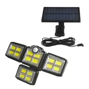 Solar Motion Sensor Light 198LED 4Head Outdoor Garden Wall Security Flood Lamp