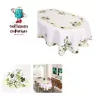 Embroidered Irish Clover St. Patrick’s Day Tablecloth, Spring Shamrock Decora...