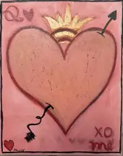 Don’t Hate The Player Queen Heart Pink Card Painting On Canvas Moody Virgo