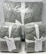 New~Pottery Barn~Cocoon Voile Quilt Full Queen + 2 Euro Shams~ EUCALYPTUS