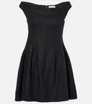 [Faithfull] Faithfull Olmeto off-shoulder linen minidress AU 8 black