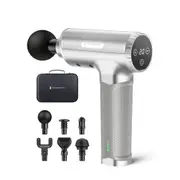 TaoTronics Massage Gun TT-PCA004 Silver, Handheld massager with IC chip, 10H Battery Life Deep Tissue Muscle Massager