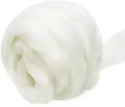 3.53oz Wool Roving Yarn, Fiber Wool Top, Chunky Yarn for Needle Felting (White)