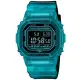 【CASIO 卡西歐】G-SHOCK 方形漸層半透明藍牙數位腕錶/藍(DW-B5600G-2)