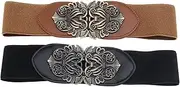 [EMSea] 2pcs Retro Ladies Stretch Waist Belt for Jeans Pants Dresses Coats Jacket Tunic