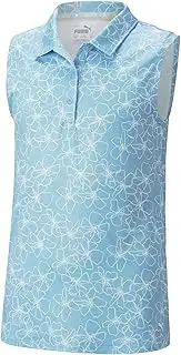 [PUMA] Girl's Cloudspun Island Sleeveless Polo (Little Kids/Big Kids) Day Dream Heather XL (14 Big Kid)