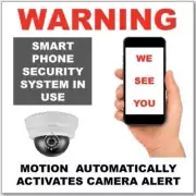 Mini Smart Phone Video Camera Security Warning Stickers / 6 Pack + FREE Shipping