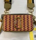 MARC JACOBS Snapshot Leather Shoulder Bag Multi Orange (MSRP $395)