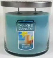Yankee Candle BAHAMA BREEZE Medium 2-Wick Tumbler Jar 12.5 oz Blue New Label