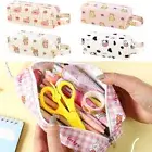 Stationery Box Simple Stationery Pencilcase Cartoon Lattice Pencil Bag