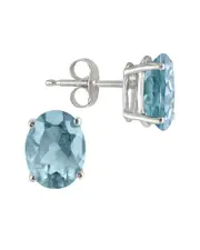Gem Spark Silver 0.60 ct. tw. Aquamarine Studs