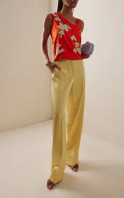 [Versace] Draped Silk Satin Top